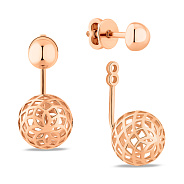 Серьги-джекеты из красного золота (арт. 1101125)