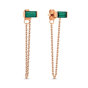 Золоті сережки-пусети з кварцом (арт. 110098Пз)