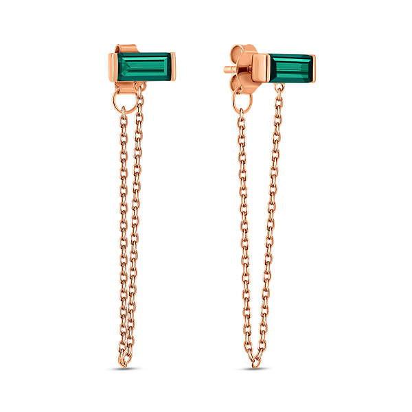 Золоті сережки-пусети з кварцом (арт. 110098Пз) – зображення 1