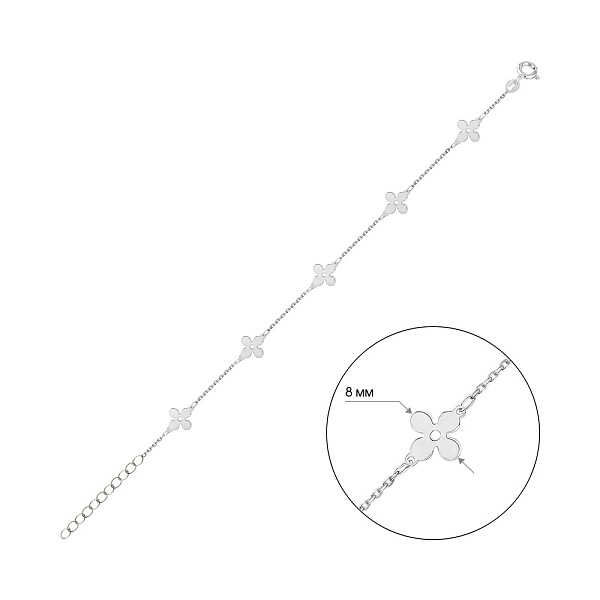 Браслет Цветы из белого золота (арт. 326512б) – изображение 2
