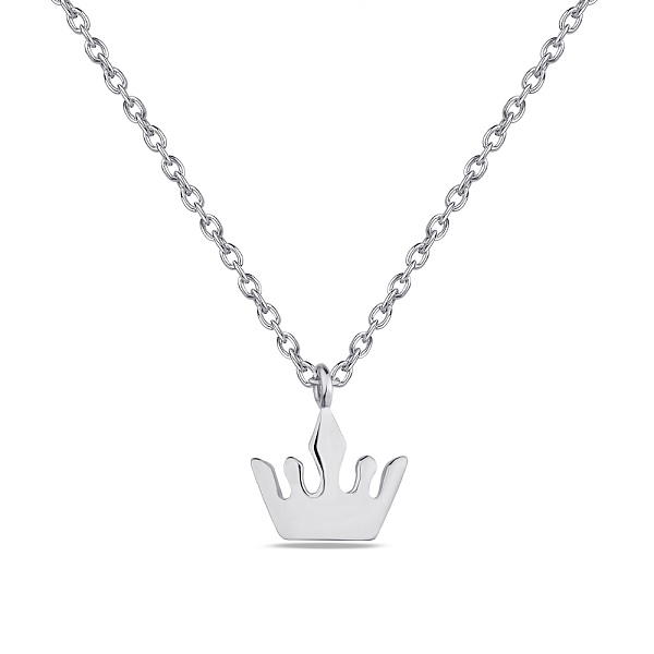 Серебряное колье "Корона" без камней (арт. 7507/1210) – изображение 1
