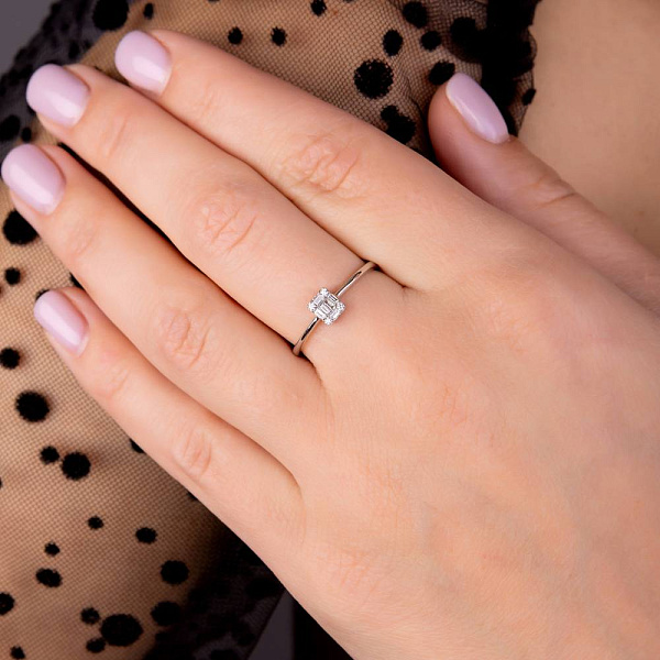 Золотое кольцо с бриллиантами (арт. К341374010б) – изображение 2