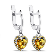 Фото Серьги-подвески из серебра с альпинитами и фианитами (арт. 7502/635ажсп)