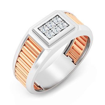 Золотая печатка с бриллиантами (арт. К170091015бк)