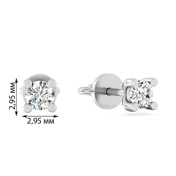 Золотые серьги пусеты с бриллиантами (арт. Т011162020б) – изображение 2