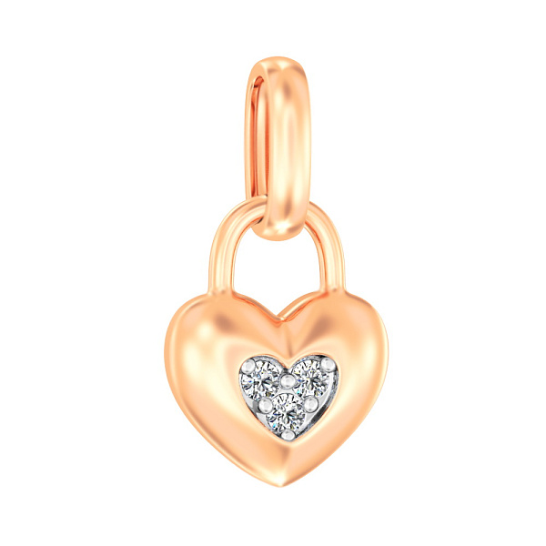 Золотая подвеска «Сердечко» с фианитами (арт. 440554) – изображение 1