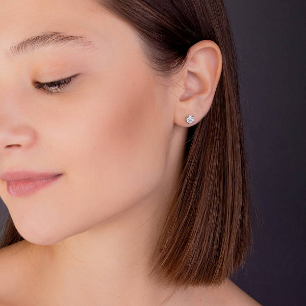 Золоті сережки пусети з діамантами (арт. С341322030б) – зображення 3