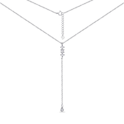 Серебряное колье - галстук с фианитами (арт. 7507/1223)