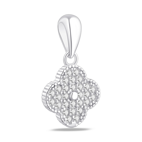 Серебряный кулон клевер с фианитами (арт. 7503/3575/10) – изображение 1
