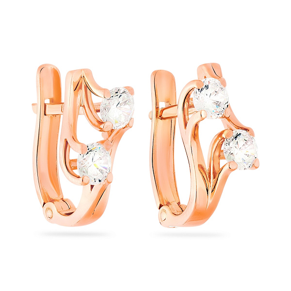 Золотые серьги с фианитами (арт. 110212) – изображение 1