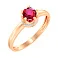 Каблучка з червоного золота з гранатом і фіанітами (арт. 141090Пгр) – зображення 1