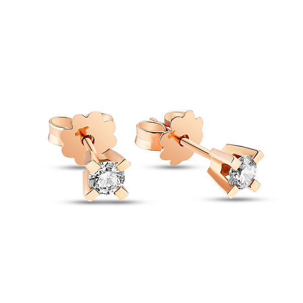 Золотые серьги пусеты с бриллиантами (арт. С070021) – изображение 1