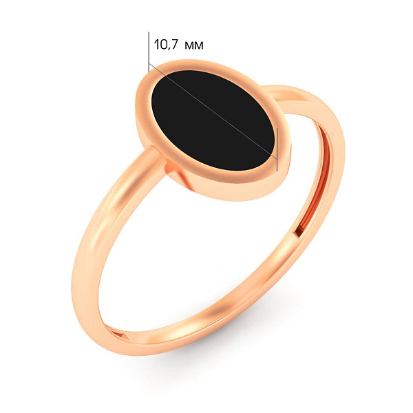 Каблучка Лýна з червоного золота з емаллю (арт. 141218еч) – зображення 4