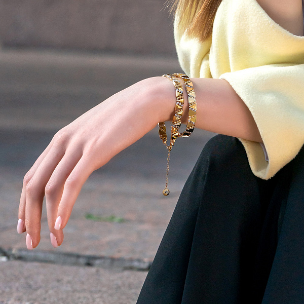 Браслет Francelli из желтого и белого золота (арт. 326124жб) – изображение 3