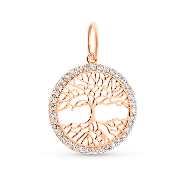 Золотой подвес Дерево жизни с фианитами (арт. 422985) – изображение 1