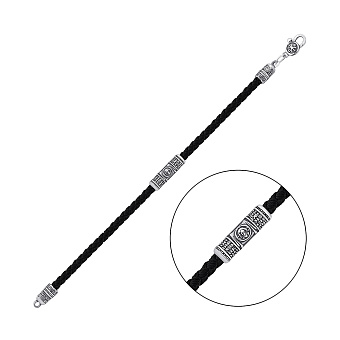 Серебряный браслет с шелковой нитью (арт. 7309/266брю)