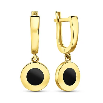 Сережки з золота з емаллю (арт. 1091123жеч)