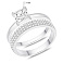 Серебряное двойное кольцо с фианитами (арт. 7501/8601) – изображение 2