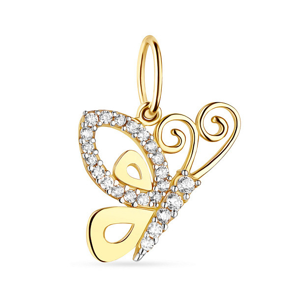 Кулон из желтого золота с фианитами (арт. 421634ж) – изображение 1