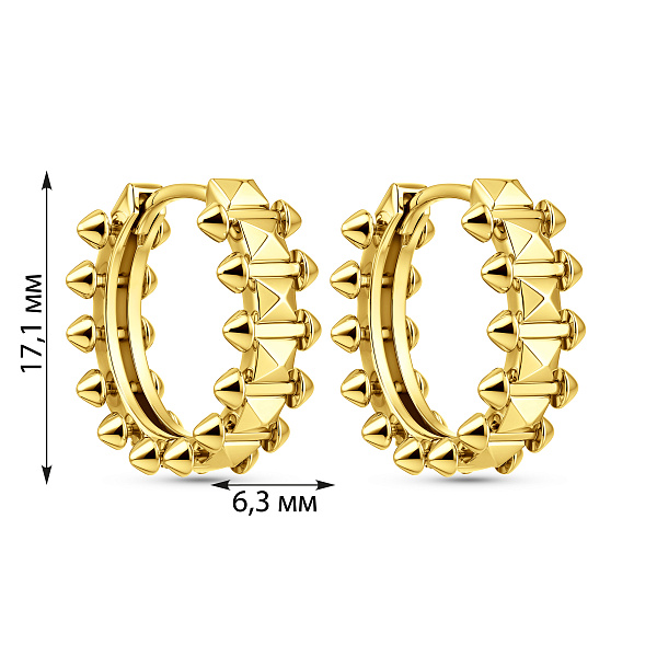 Серьги-кольца из желтого золота (арт. 1091351/15ж) – изображение 5