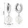 Срібні сережки-підвіски з перлинами (арт. 7502/2185109жб) – зображення 2