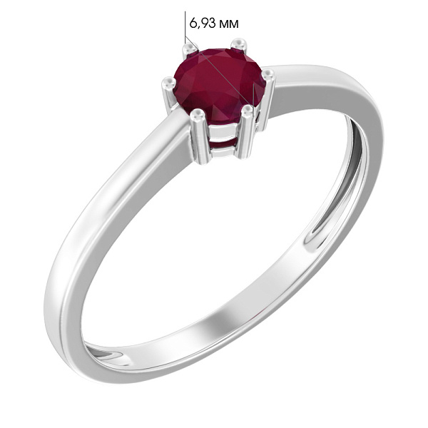 Каблучка з білого золота з рубіном (арт. 141093Пбр) – зображення 3