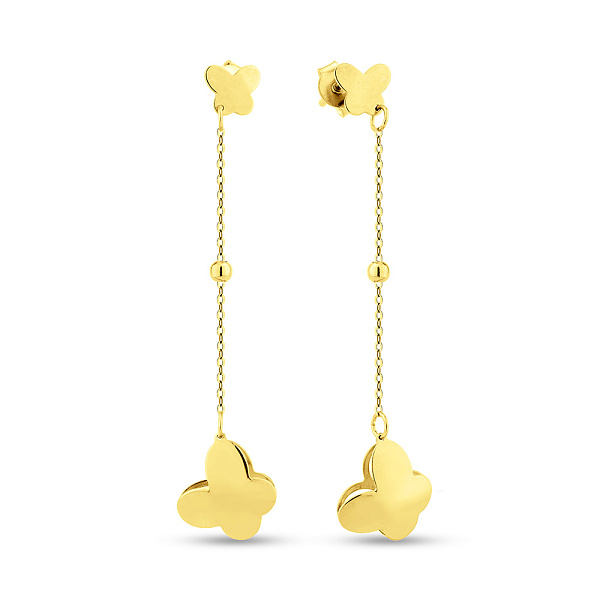 Серьги-подвески из желтого золота Бабочки (арт. 1091555ж) – изображение 1