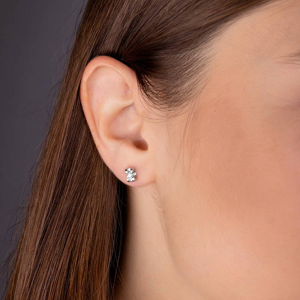 Золотые серьги пусеты с бриллиантами (арт. С341367020б) – изображение 2