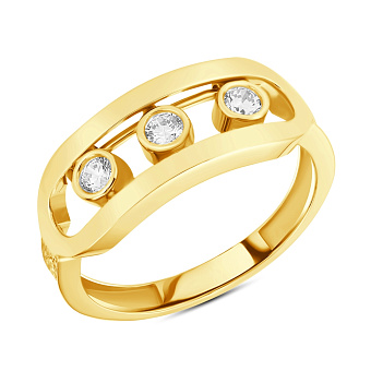 Кольцо золотое с фианитами (арт. 155017ж)