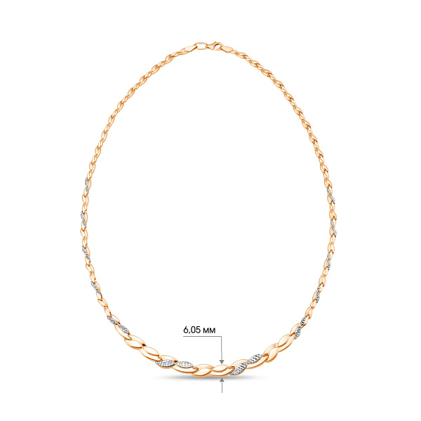 Колье из красного золота с алмазной гранью (арт. 370043р) – изображение 2