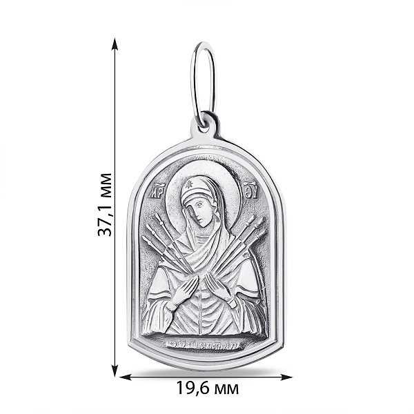 Серебряная ладанка Божья Матерь Семистрельная (арт. 7917/А076/2пю) – изображение 2