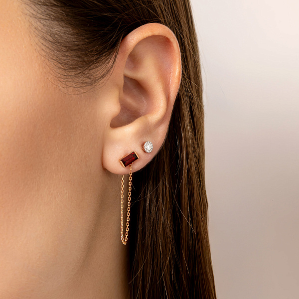 Сережки з червоного золота з діамантами (арт. Т011668020) – зображення 2