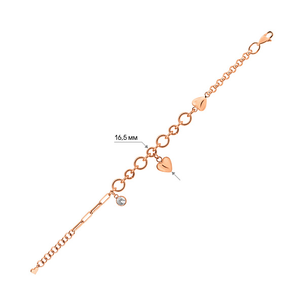 Браслет из красного золота с подвесками (арт. 2СЕР3-10) – изображение 2