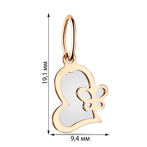 Золотая подвеска «Сердце» (арт. 423896) – изображение 2