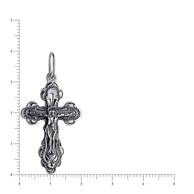 Серебряный нательный крестик с распятием (арт. 7904/3551-ч)
