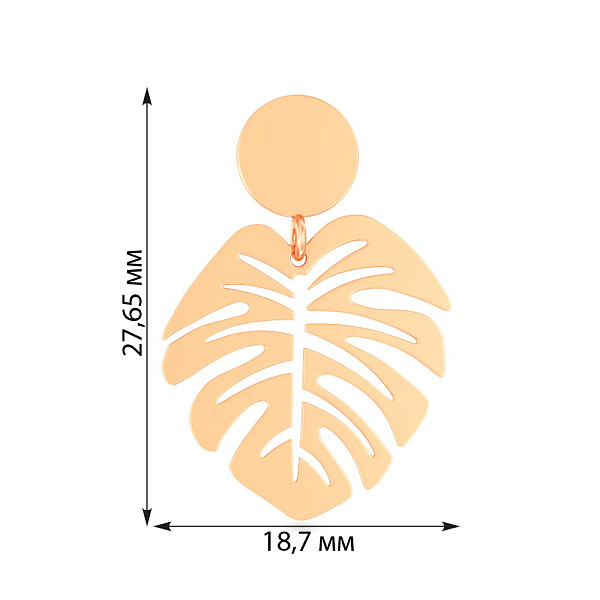 Золотая подвеска Листочек (арт. 441414) – изображение 3