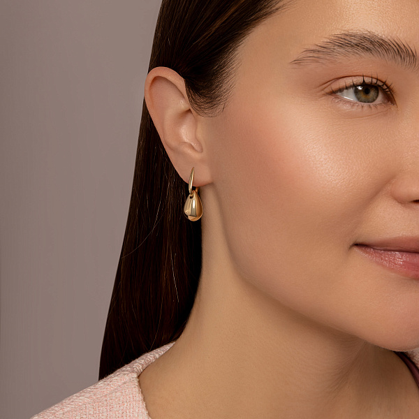 Сережки Крапля з жовтого золота (арт. 1101222ж) – зображення 4