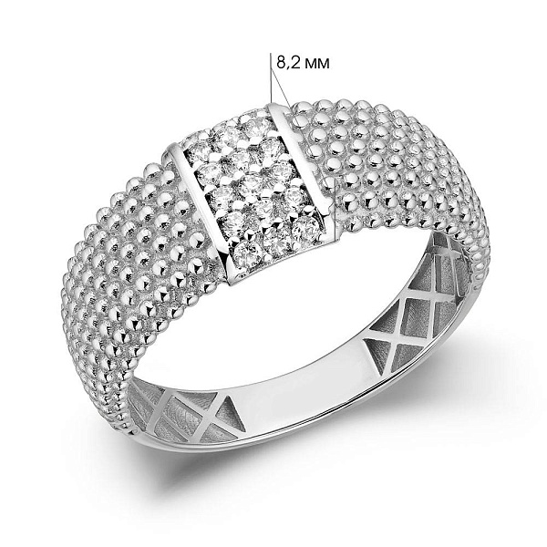 Золотое кольцо с фианитами (арт. 156717б) – изображение 5