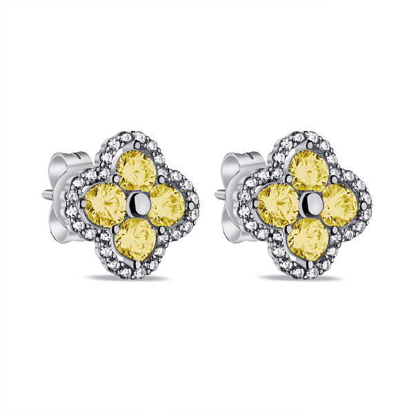 Серьги из серебра с альпинитами и фианитами (арт. 7518/6565аж) – изображение 1