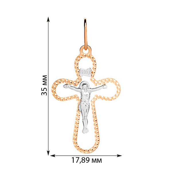 Хрестик з розп'яттям з золота (арт. 511221нрши) – зображення 2