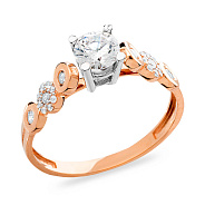 Фото Золотое кольцо с фианитами (арт. 140662)