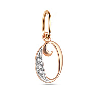 Золотая подвеска Буква О с фианитами (арт. 440290)