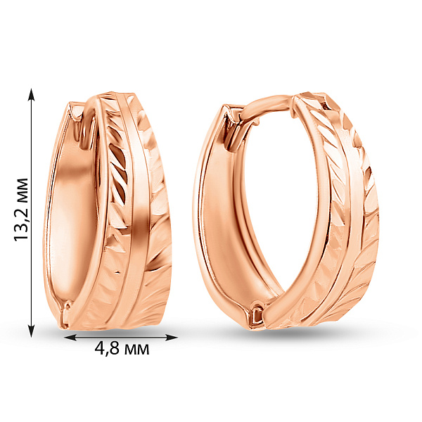Серьги из красного золота (арт. 109798) – изображение 2