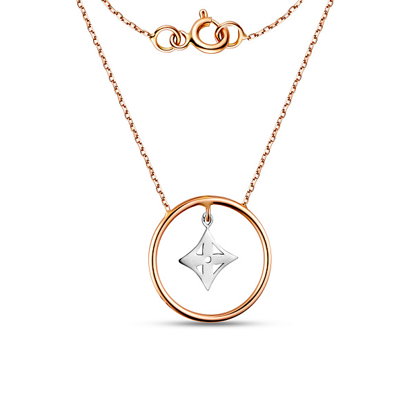 Золоте кольє "Квіточка" з підвіскою (арт. 351054) – зображення 2