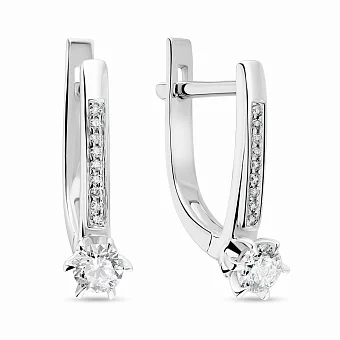 Серьги из белого золота с бриллиантами (арт. С28052040б)