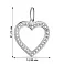 Подвеска из белого золота "Сердце" с фианитами  (арт. 424474б) – изображение 2