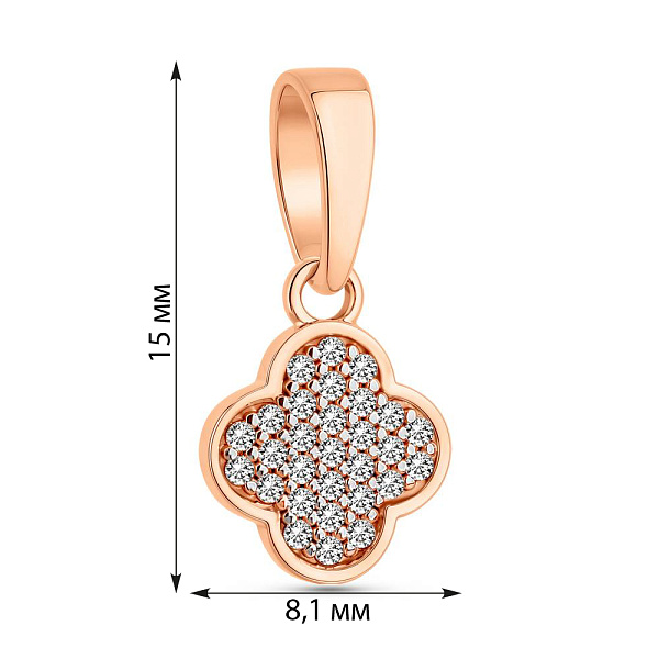 Золотая подвеска с фианитами (арт. 441238) – изображение 2
