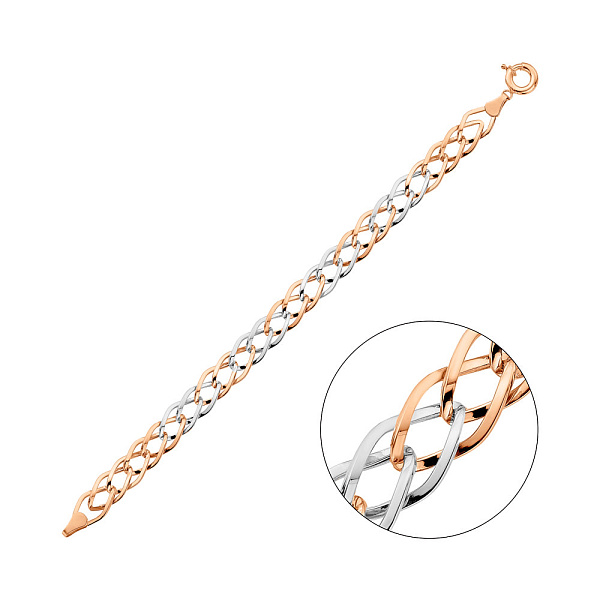 Браслет з червоного і білого золота (арт. 326463кб) – зображення 1