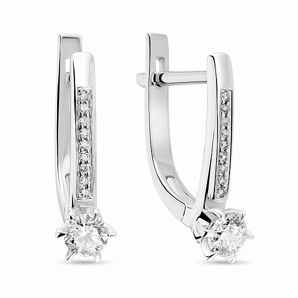 Серьги из белого золота с бриллиантами (арт. С28052040б) – изображение 1