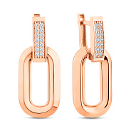 Серьги-подвески из красного золота с фианитами (арт. 1091705)